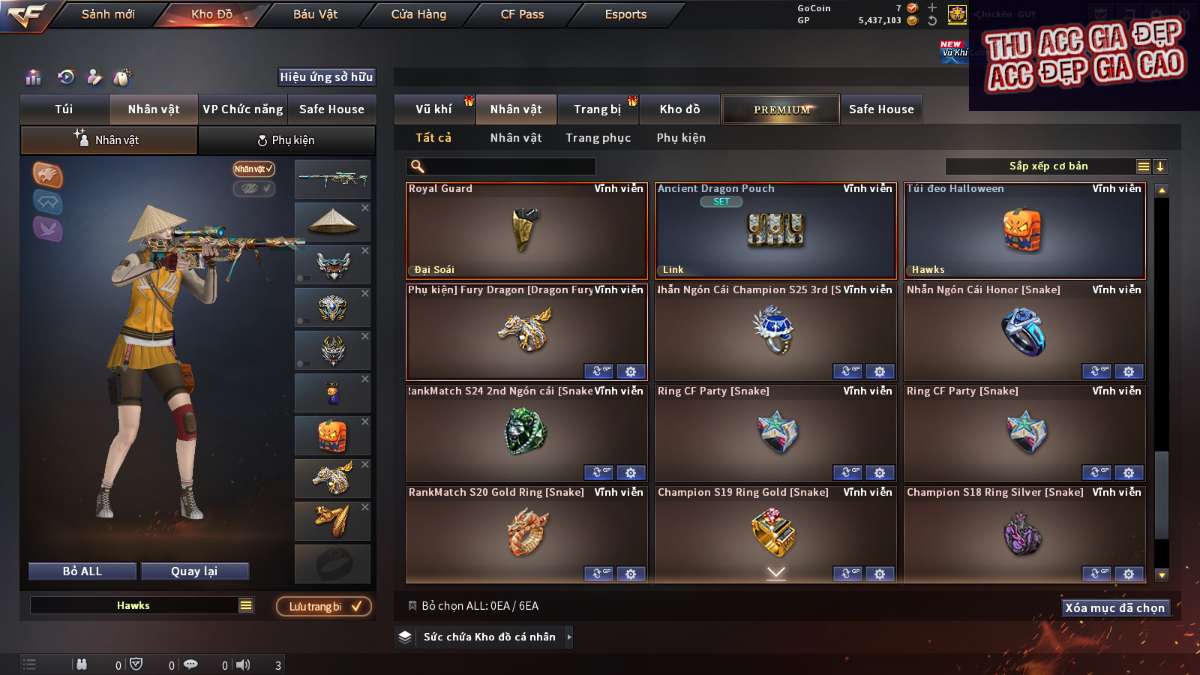 shop acc cf uy tin gia re